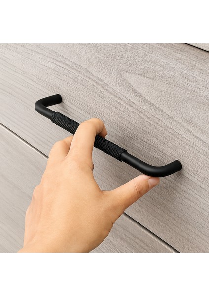 Uber Tırtıklı Mat Siyah Metal Kulp 224 mm 22.4 cm Mobilya Çekmece Mutfak Dolabı Dolap Kapak Kulpları modelleri