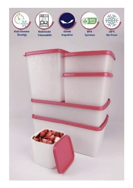 Alaska Derindondurcu Saklama Kabı 6'lı Set (380ML, 650ML, 1,1lt, 1,85LT, 2,0lt, 3,5lt) fiyatları