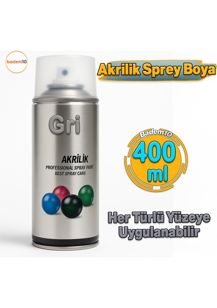 Gri Akrilik Sprey Boya 400 ml – RAL7016 Antrasit Metal Ahşap Plastik Yüzeylere Uygun Hobi Dekoratif