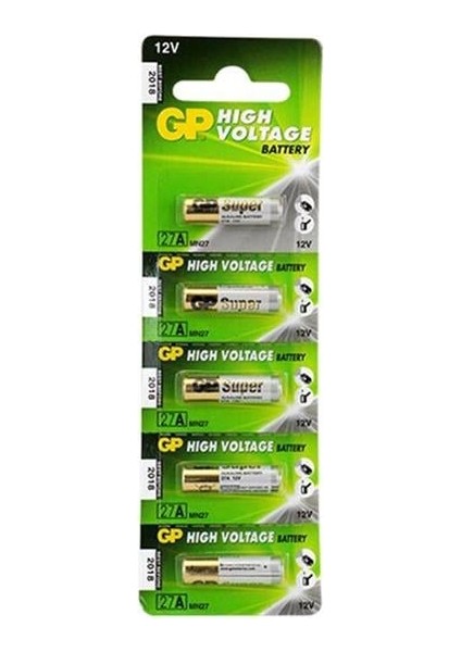 27A 12V Ince Alarm Pili (5'li Paket)