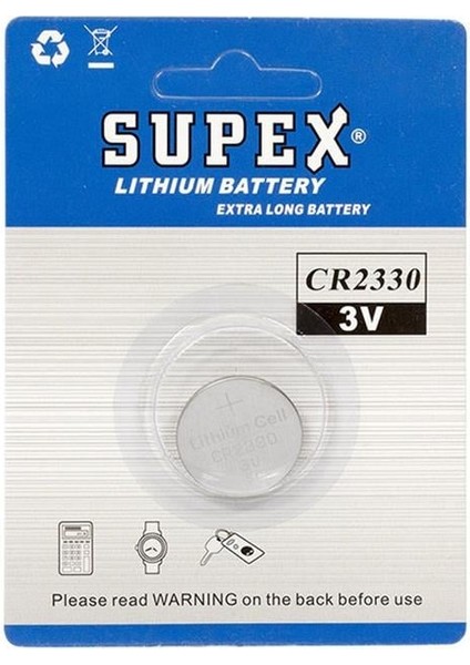 CR2330 3 Volt Lityum Pil Tekli