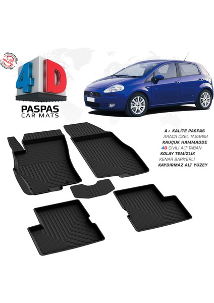 Fiat Grande Punto 4D Havuzlu Paspas 2006-2018