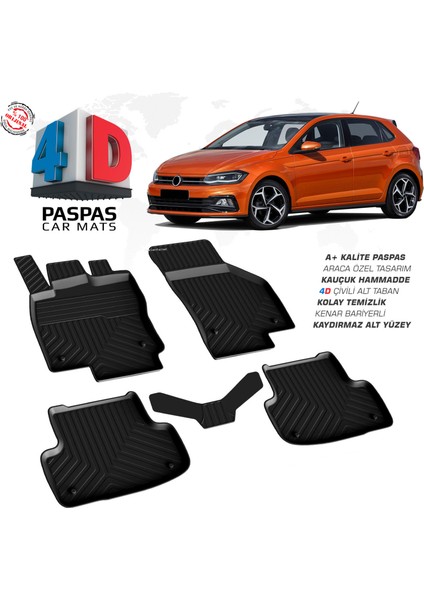 VW Polo 6 4D Havuzlu Paspas 2017-2021
