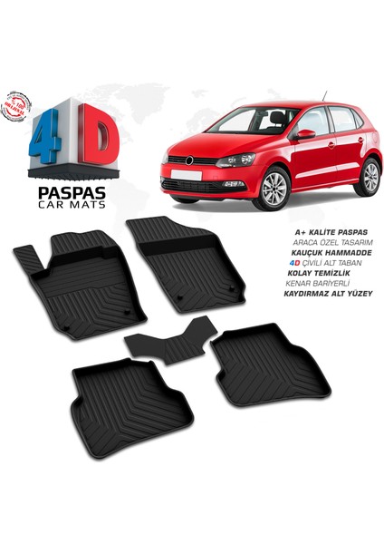 VW Polo 6R 4D Havuzlu Paspas 2009-2017