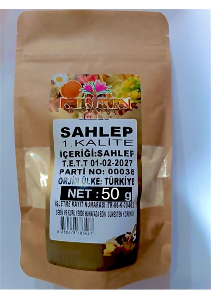 %100 Saf Salep Tozu 50g – Katkısız | Doğal Dondurma & Içecek Için (BUCAK SALEBİ)