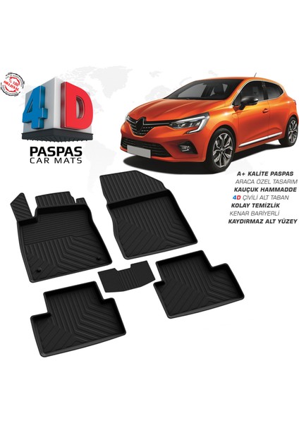 Renault Clio 5 4D Havuzlu Paspas 2019 ve Üzeri