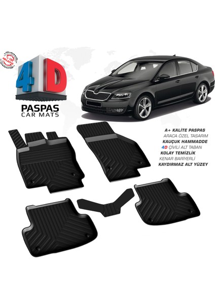 Skoda Octavia A7 4D Havuzlu Paspas 2013-2020