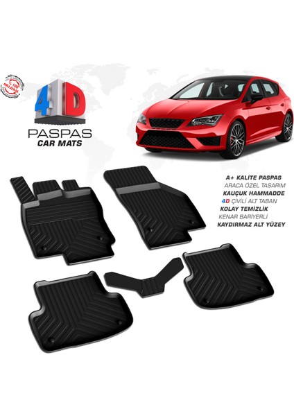 Seat Leon 4D Havuzlu Paspas 2013-2020