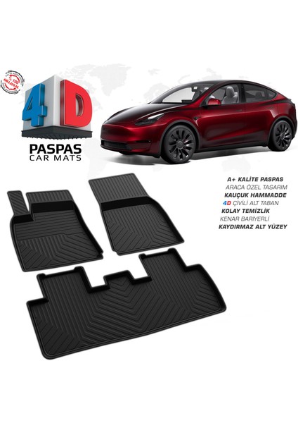 Tesla Model Y 4D Havuzlu Paspas 2020 Üzeri