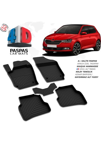 Skoda Fabia 4D Havuzlu Paspas 2018-2021