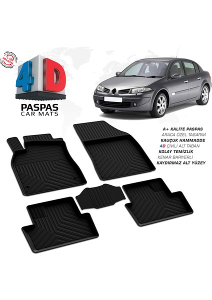 Renault Megane 2 SD 4D Havuzlu Paspas 2002-2008