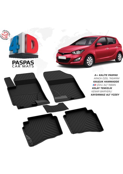Hyundai i20 4D Havuzlu Paspas 2009-2014