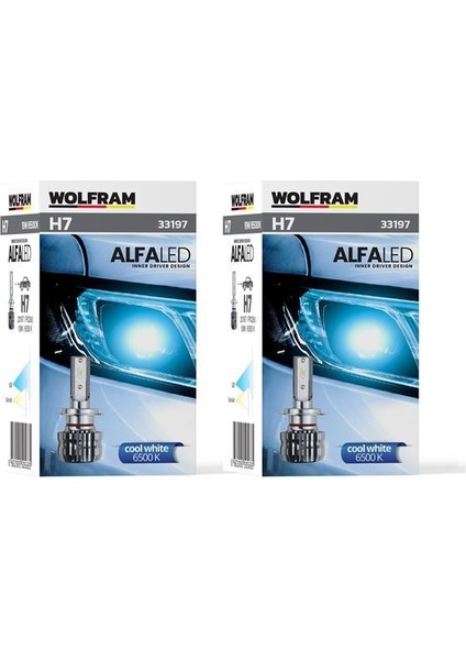 33197 - Ampul Alfa Fansız H7 LED Zenon 1.800 Lümen 12V 19W