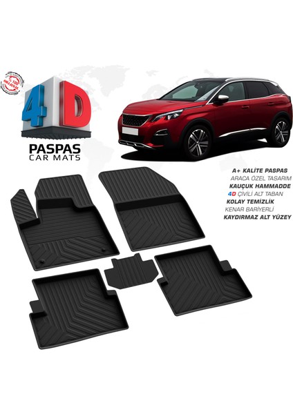 Peugeot 3008 Active 4D Havuzlu Paspas 2016-2023