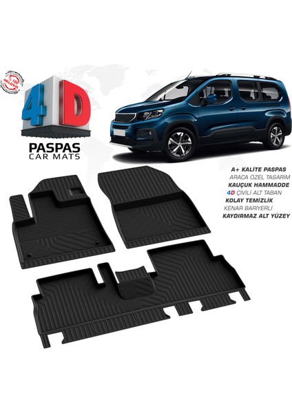 Peugeot Rifter 4D Havuzlu Paspas 2019-2023