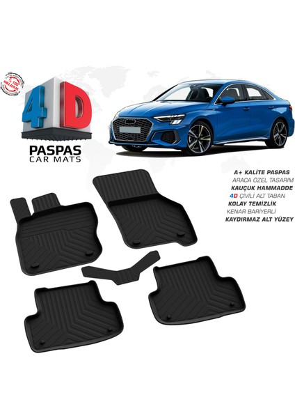 Audi A3 4D Havuzlu Paspas 2020-2024