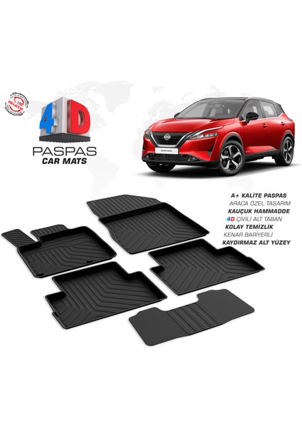 Nissan Qashqai 3 E-Power Elektrikli 4D Havuzlu Paspas 2021-2024