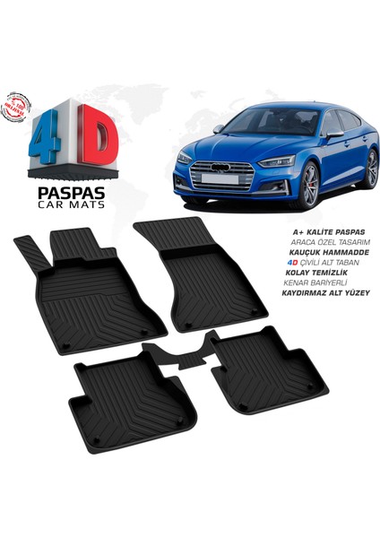 Audi A5 4D Havuzlu Paspas 2017 ve Üzeri