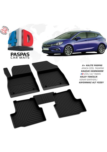 Opel Astra K 4D Havuzlu Paspas 2015-2022