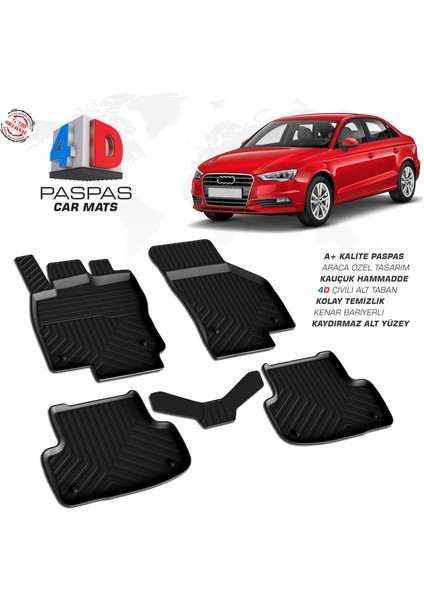 Audi A3 4D Havuzlu Paspas 2012-2020 HB SD