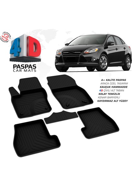 Ford Focus 3 SD 4D Havuzlu Paspas 2011-2014