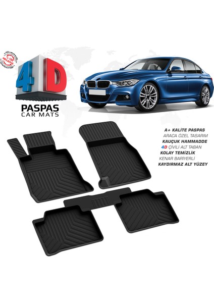 Bmw 3 Serisi F30 4D Havuzlu Paspas 2011-2017
