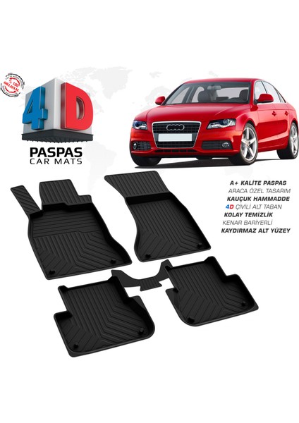 Audi A4 4D Havuzlu Paspas 2008-2015
