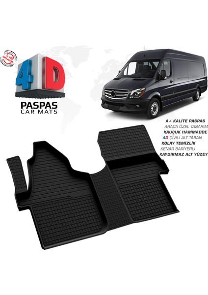 Mercedes Sprinter W906 4D Havuzlu Paspas 2006-2013 Ön Çift Koltuk