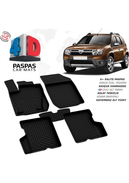 Dacia Duster 4D Havuzlu Paspas 2009-2018