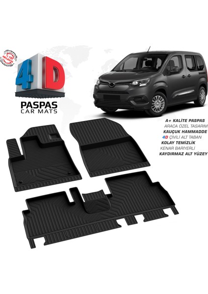 Toyota Proace City 4D Havuzlu Paspas 2019 Üzeri