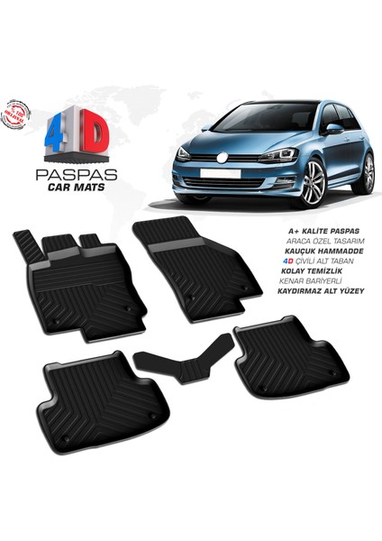 VW Golf 7 4D Havuzlu Paspas 2013-2020