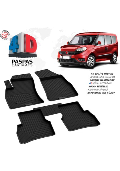 Fiat Doblo 4D Havuzlu Paspas 2010 ve Üzeri