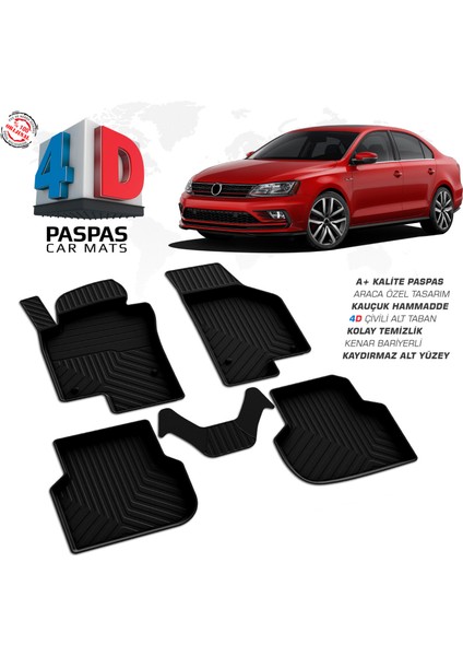 VW Jetta 4D Havuzlu Paspas 2011-2019