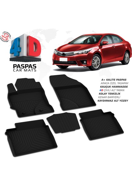 Toyota Corolla 4D Havuzlu Paspas 2013-2018
