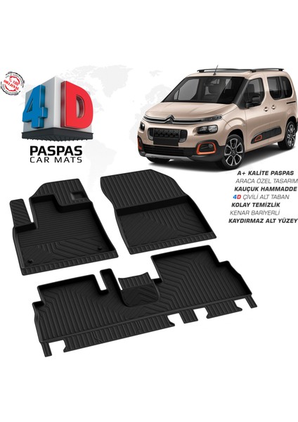 Citroen Berlingo 4D Havuzlu Paspas 2019 Üzeri