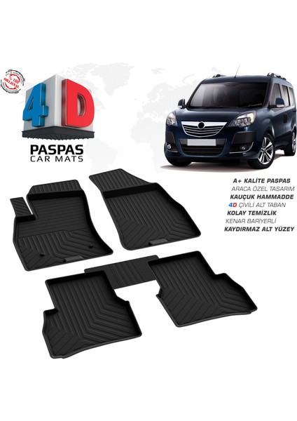 Opel Combo D 4D Havuzlu Paspas 2012-2018