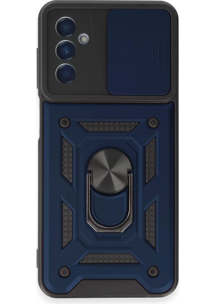 Samsung Galaxy A14 4g Kılıf Pars Lens Yüzüklü Silikon - Lacivert Arbkd