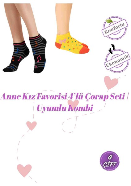 8’li Anne & Kız Çorap Seti | Renkli & Desenli | Günlük Konforlu fırsatları
