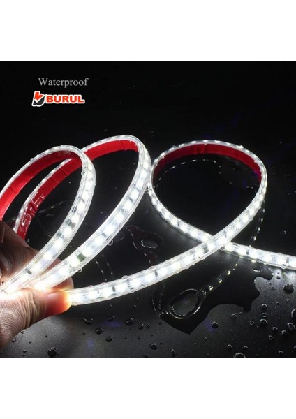 2.5 Metre Beyaz Işık Yapışkanlı Yüksek Lümen Silikonlu Şerit LED Işık Fişli Aydınlatma SB-6548 fırsatları