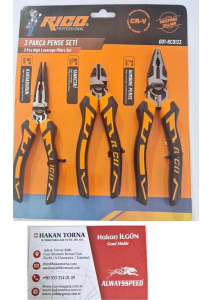 Hk Rico Yankeski Kargaburun Pense Seti Takımı fiyatları