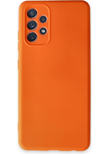 Samsung Galaxy A72 Kılıf Nano Içi Kadife Silikon - Turuncu Arbkd