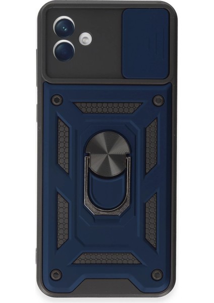 Samsung Galaxy A04E Kılıf Pars Lens Yüzüklü Silikon - Lacivert Arbkd