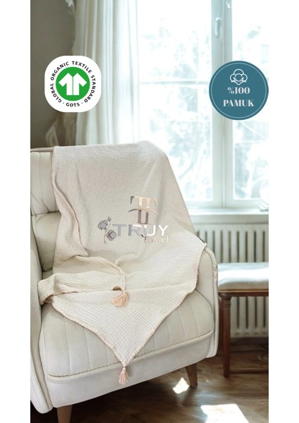 %100 Pamuk Müslin Plaj Havlusu Ivory 120X200 - Ivory indirimleri