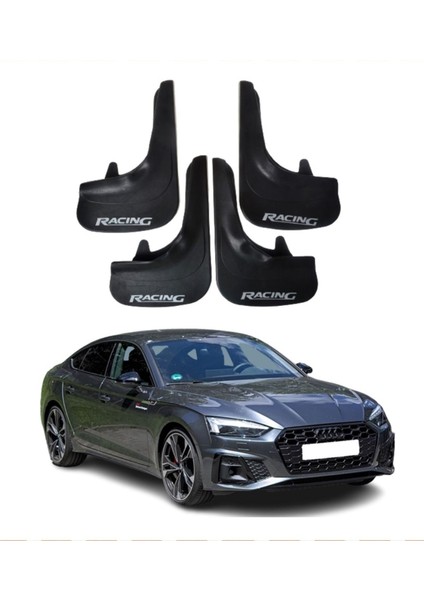 Audi A5 Uyumlu Racing Yazılı 4'lü Tozluk Çamurluk Paçalık Modifiye