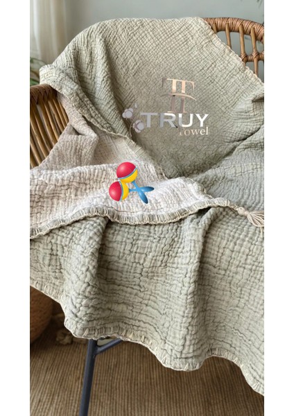 %100 Pamuk Müslin Bebek Örtüsü Çağla Yeşili 90X110 - Çağla Yeşili modelleri