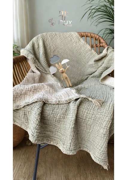 %100 Pamuk Müslin Bebek Örtüsü Çağla Yeşili 90X110 - Çağla Yeşili indirimleri