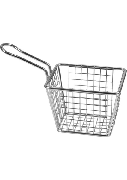 Çelik Mini Patates Sunum Sepeti, 8X10X7.5 Cm, Şık ve Kullanışlı Kızartma Sepeti