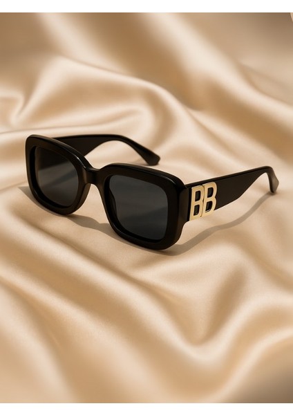 Bb Cool Kadın Güneş Gözlüğü Gold Metal Bb Detay Siyah Çerçeve Uv 400 Korumalı Ce Sertifikalı modelleri