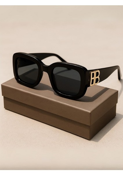 Bb Cool Kadın Güneş Gözlüğü Gold Metal Bb Detay Siyah Çerçeve Uv 400 Korumalı Ce Sertifikalı fırsatları