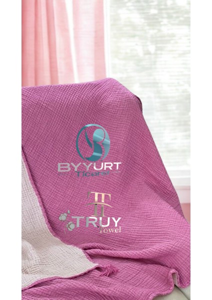 %100 Pamuk Müslin Tv Battaniyesi Fuşya 100X200 - Fusya fiyatları